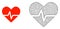 Vector Polygonal Mesh Heart Pulse and Flat Icon