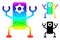 Vector Polygonal Nanobot Icon with Spectrum Gradient