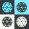 Vector Polyhedron Flat Design Retro Colour Set Illustration