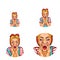 Vector pop art avatar of screaming, shouting blonde girl with opened mouth in casual clothing. Icon for blog, chat