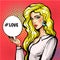 Vector pop art beautiful girl with love speech balloon