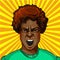 Vector pop art screaming aggressive african american woman