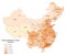 Vector population map of the People s Republic of China