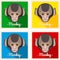 Vector portrait of a cute monkey. Symmetrical portraits of animals. Vector Illustration, greeting card, poster. Icon. Animal