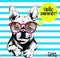 Vector portrait of french bulldog with sunglasses.