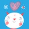 Vector portrait of a funny enamored cat