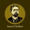 Vector portrait of a Russian writer. Anton Pavlovich Chekhov