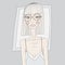 Vector portrait of skinny blonde young woman in fashion designer silk dress and trendy glasses.
