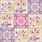 Vector Portuguese tiles floral ornament seamless pattern