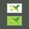Vector postage stamps with hummingbird icon