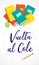 Vector poster Back to school in Spanish language Vuelta al Cole.