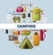 Vector poster of camping equipment