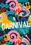 Vector poster with carnival objects and abstract shapes.