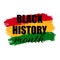 Vector poster for Celebrating Black History Month on brush strokes flag