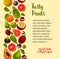 Vector poster of exotic and fresh tropical fruits