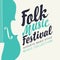 Vector poster for folk music festival with violin