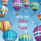 Vector poster for hot air balloon tour voyage