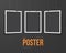 Vector Poster Mockup. Realistic Vector EPS10 Black Paper Poster