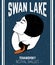 Vector poster `Swan lake`