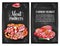 Vector posters for butchery shop meat products