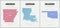 Vector posters detailed silhouettes maps of the states of America with abstract linear pattern, Division West South Central -