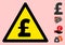 Vector Pound Sterling Warning Triangle Sign Icon