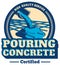 Vector pouring concrete logo