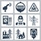 Vector power industry icons set