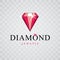 Vector precious decorative element, polygonal. Luxury diamond si