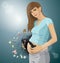 Vector Pregnant Woman With Headphones