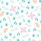 Vector pretty pastel tropical floral seamless pattern background