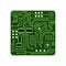 Vector printed circuit Board  on a white isolated background. Green  variant  with a heart. Cartoon