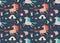 Vector prints. Seamless pattern with unicorns.