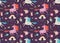 Vector prints. Seamless pattern with unicorns.