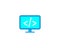 Vector Programming LCD Icon - Display Icon - TV mock-up illustration