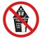 Vector prohibition sign with house silhouette. Danger of building collapse. The house cannot be rented out. Don t destroy the