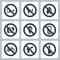 Vector prohibitory signs icons set