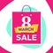 Vector promo banner design for 8 March Sale