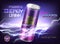 Vector promotion banner of powerful energy drink