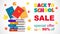 Vector promotion poster Back to School Sale with books.
