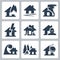 Vector property insurance icons