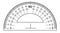 Vector protractor ruler isolated on the white