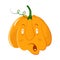 Vector pumpkin head portrait with wonder emotions for Halloween celebration. gourd screams. Jack-o`-lantern