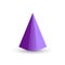 Vector purple hexagonal pyramid with gradients and shadow for game, icon, package design, logo, mobile, ui, web