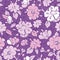 Vector purple kimono florals seamless pattern