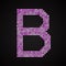 Vector purple pink glitter sequins dots letter - B
