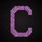 Vector purple pink glitter sequins dots letter - C