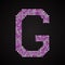 Vector purple pink glitter sequins dots letter - G