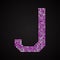 Vector purple pink glitter sequins dots letter - J