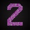 Vector purple pink glitter sequins dots number - 2